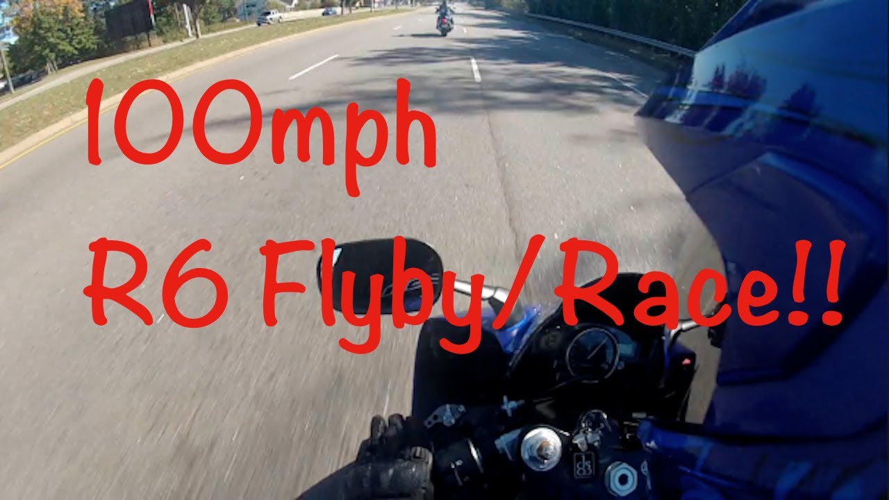 R6 Races Harley and Flyby at 100mph - YouTube