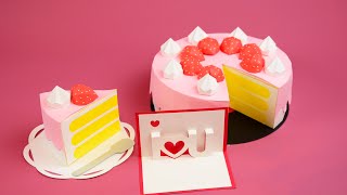 Stop motion cooking - How to make Valentine's day paper cake| Meng's Stop Motion