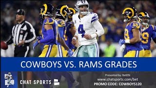 Cowboys vs Rams Grades For Ezekiel Elliott Dak Prescott Cowboys Offense Cowboys Defense