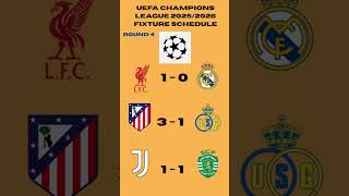 UEFA Champions League 2025/2026 fixture schedule round 4