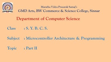SYBCS Microcontroller Architecture & Programming Part II