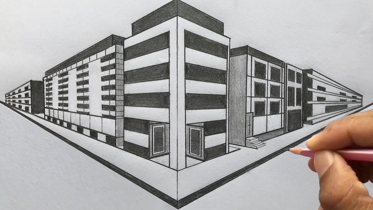 Two Point Perspective Drawing Of A Building ~ Perspective Street Point ...