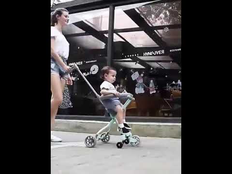 3 tekerlekli katlanabilir portatif itmeli cocuk bebek bisikleti youtube