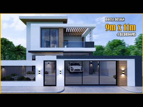 House Design | 2Storey House | 9m x 11m with 4 Bedroom