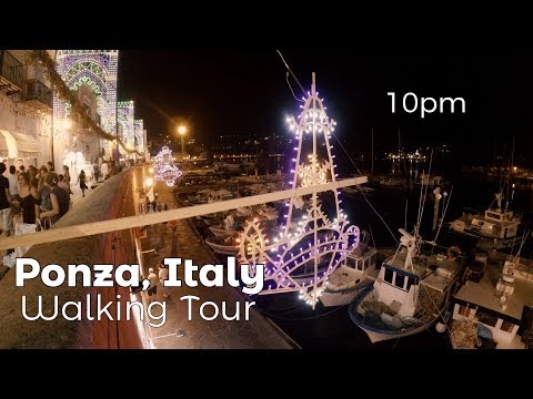 Ponza, Italy Night Walk - 10pm - 4K