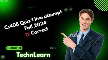 Cs408 Quiz 1 fall 2024 | Cs408 Quiz 1 solution fall 2024 #technlearn #cs408 #quizsolution #cs408quiz