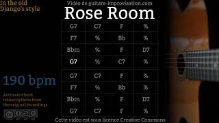 Rose Room (190 bpm) - Gypsy jazz Backing track / Jazz manouche chords