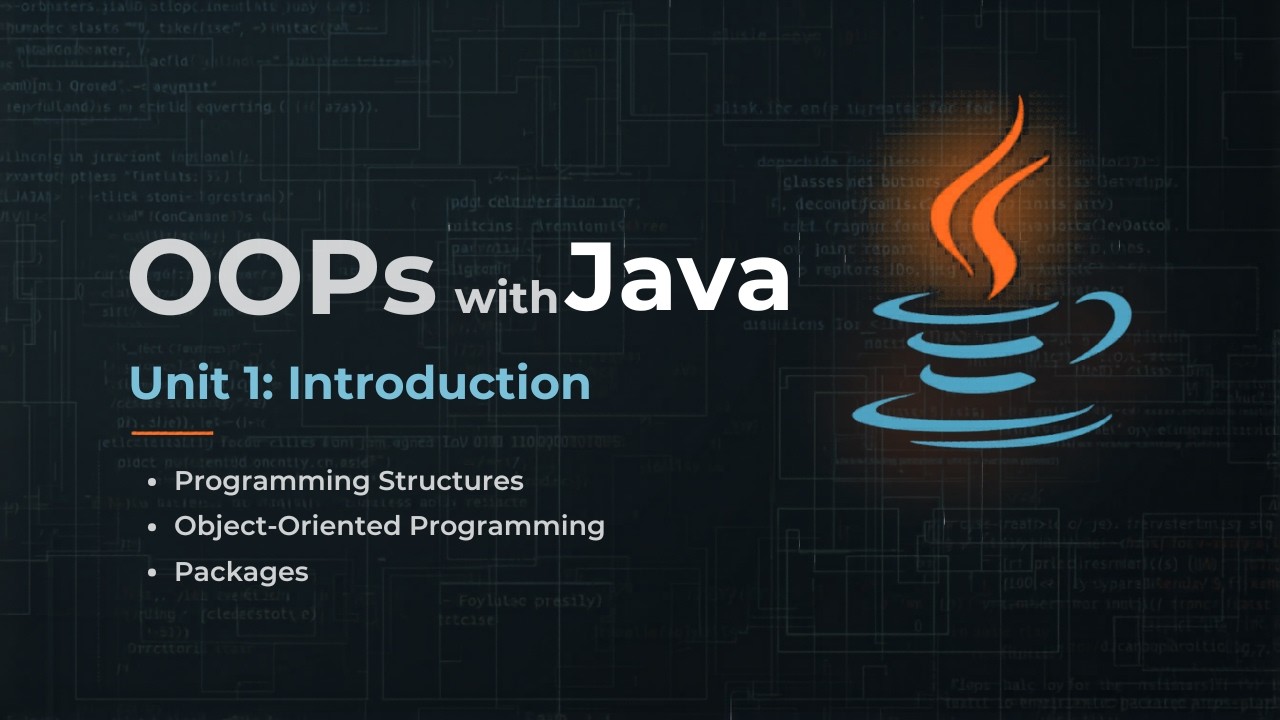 OOPs with Java | Unit 1: Introduction - YouTube