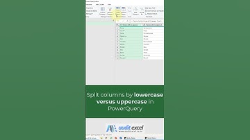 Split columns based on uppercase to lowercase in Excel