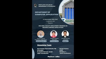 Faculty Development program on Machine Learning using Python - Day 1