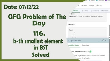 k-th smallest element in BST || C++ || GFG Daily Problem