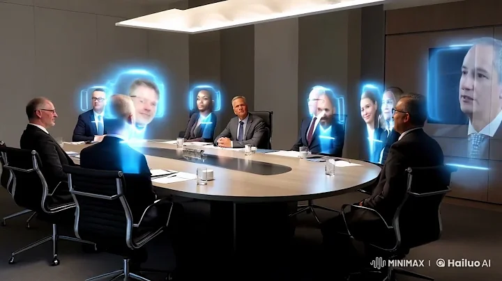 Hologram Video Conference Call for Business Meeting in 2075..