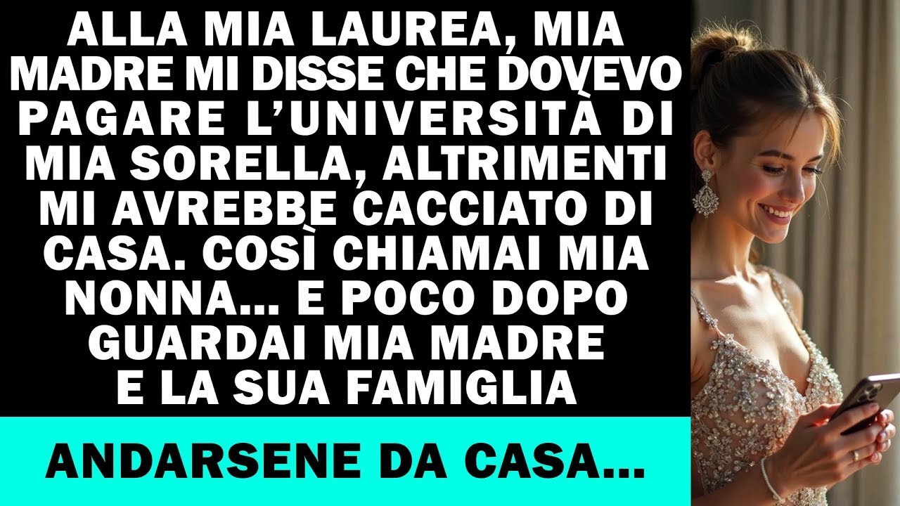 Alla mia laurea, mamma disse che dovevo pagare l’università di mia sorella o mi avrebbe cacciato…