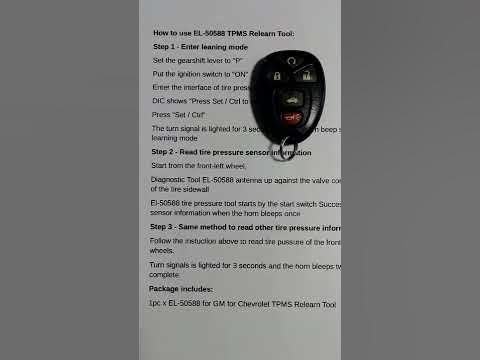 Chevrolet Impala 2013 how to get into TPMS relearn mode. - YouTube