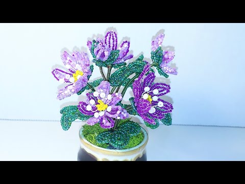 ПЕЧЁНОЧНИЦА/ПЕРЕЛЕСКА ИЗ бисера МК от Koshka2015 - цветы из бисера,  бисероплетение Beaded flowers