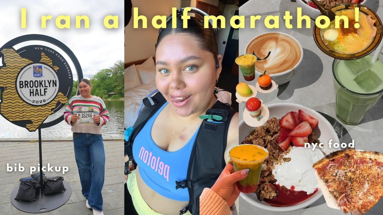 I went to NYC to RUN a Half Marathon for the First Time | Nyc Vlog, Spa + race (Slow Runner)I DID IT