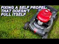 Fixing the self propel on a honda mower