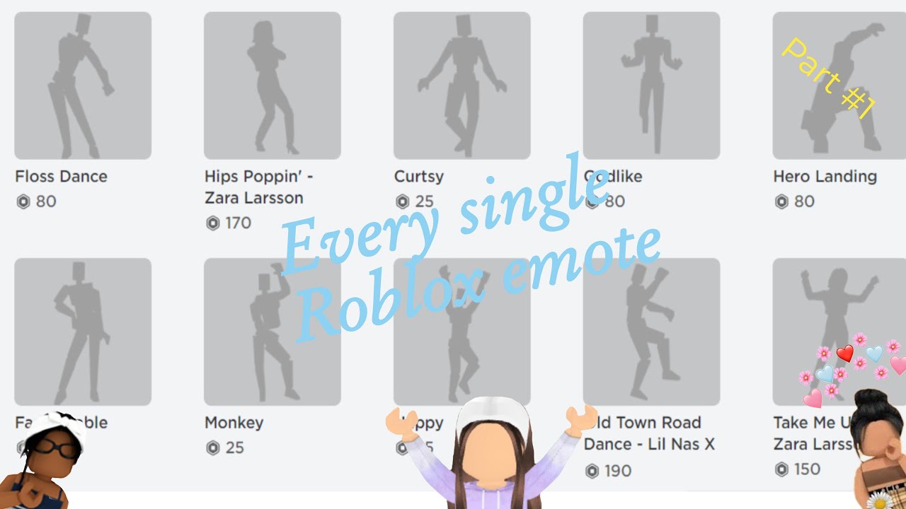 Every single roblox emote part 1 (sorry for the watermark I'm still ...