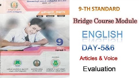 9th English Bridge course Day 5,6 Answers For Tamil and English medium