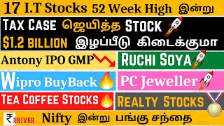 Share Market News Today Tamil | Wipro Buyback| Vedanta Tax case Ruchi Soya Antony IPO GMP| IT Stocks
