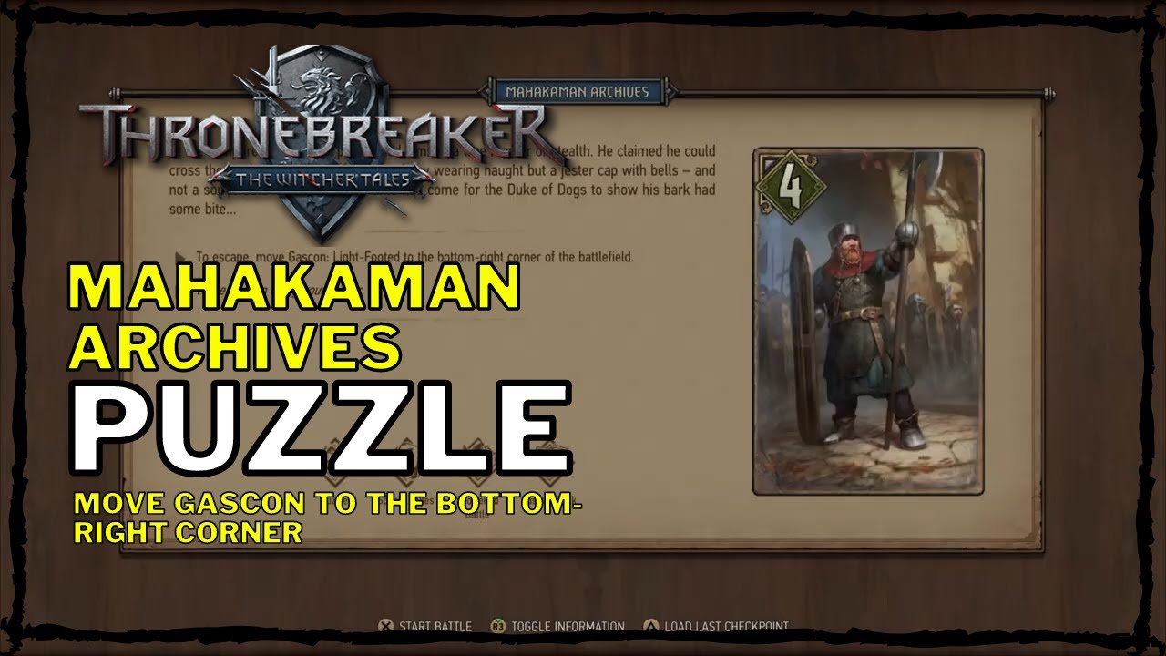 Thronebreaker: The Witcher Tales - Mahakaman Archives Puzzle [Move Gascon to the corner] (Mahakam)