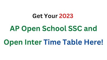 Get Your 2023 AP Open School SSC and Open Inter Time Table Here! #APOSS