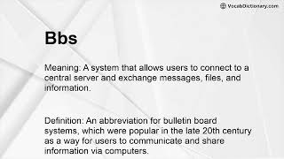 Bbs Meaning