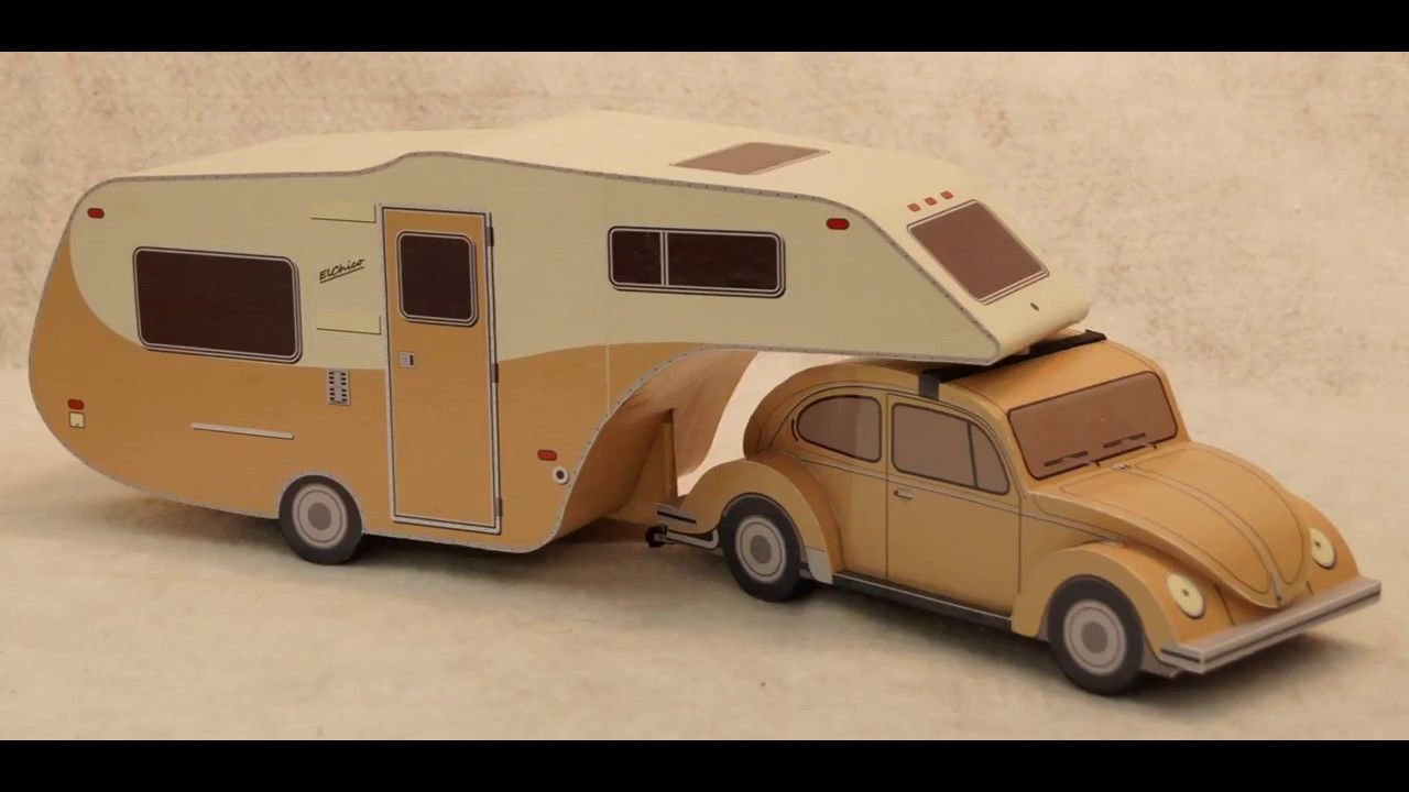 roulotte camper modellini artigianali scala 1:18 Polycreator - YouTube