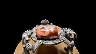 Batu Akik Dzi Blood Jade Treasure Vase Tibet Blessed Tua 23mm E1847A