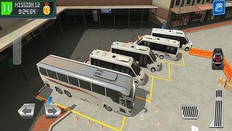 Mission 11-12 :Bus Driving in Parking Lot - Bus Station!! Learn to Driving - Android Game Play