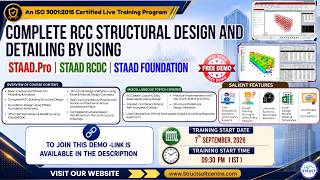DEMO SESSION - LIVE TRAINING PROGRAM I BATCH-01 I RCC STRUCTURE DESIGN #staadpro #staad screenshot 4
