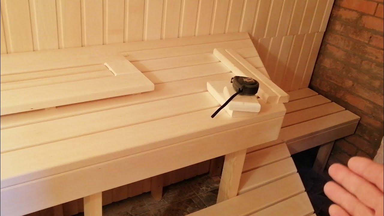 Полки в баню. Как сделать простой подспинник в баню - YouTube