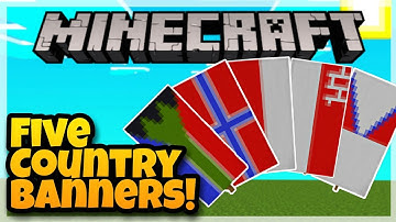 5 Country Flag Banners (South Africa, Nepal, Poland, Singapore, Norway) in Minecraft