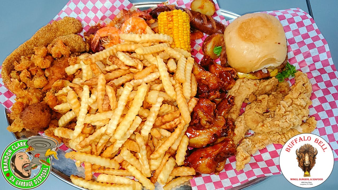 Buffalo Bell's Buffalo Burger, Wings, & Shrimp Seafood Boil Challenge
