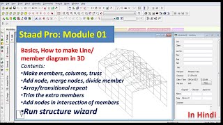 StaadPro Module 01 How to make diagram in 3d, add nodes, add members, Run structure wizard #staadpro by Knowledge World Express 54 views 2 years ago 17 minutes