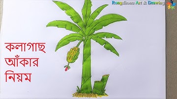 How to draw banana tree easily 🍌🍌 Easy To draw with Paintng