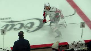 Evgeny Kuznetsov during pre-game warm-up at the Capitals @ Senators hockey game