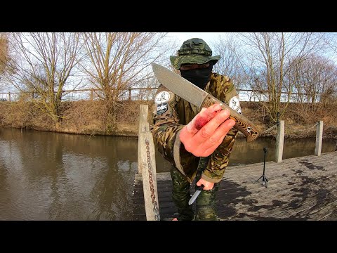 Reini Rossmann BUSHCRAFT BEAVER - KNIFE DESTRUCTION TEST - UNTIL IT BREAKS - D2 STEEL - G10 HANDLE