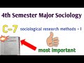b.a 4th Semester Major sociology C-7 Question Paper 2024 #exam #4thsemester #major #sociology