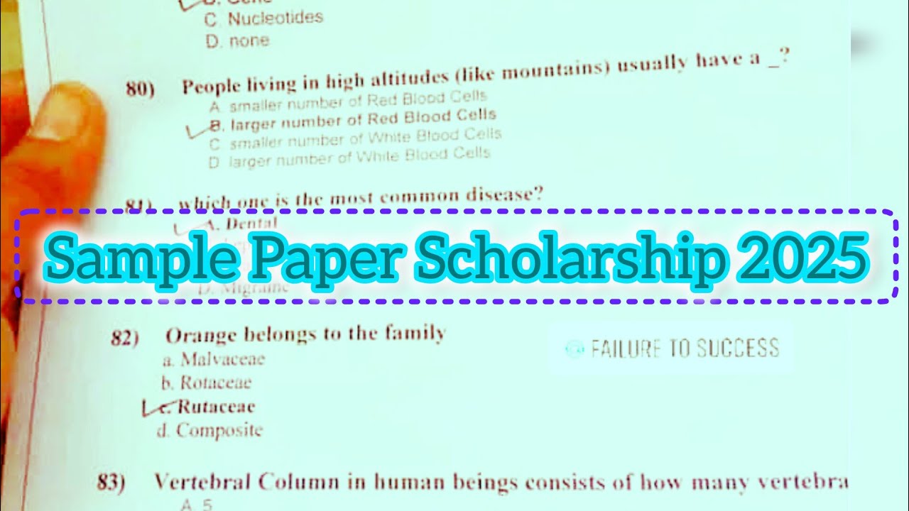 Dr aq khan scholarship class 7 and 8 2025 sample paper paper youtube