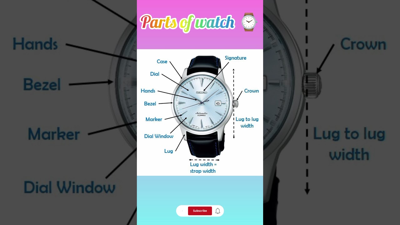 🕒 Parts of a Watch | Learn Watch Parts Name in English with Pictures ⌚ | Watch Vocabulary Lesson
