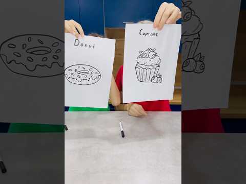 Drawing Challenge ✍🏻 🍩🧁 #3markerchallenge #drawing #shorts #art #diy WHO Did Better? #color