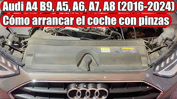 Audi A4 B9, A5, A6, A7, A8 (2016-2024) batería muerta - cómo arrancar el coche con pinzas
