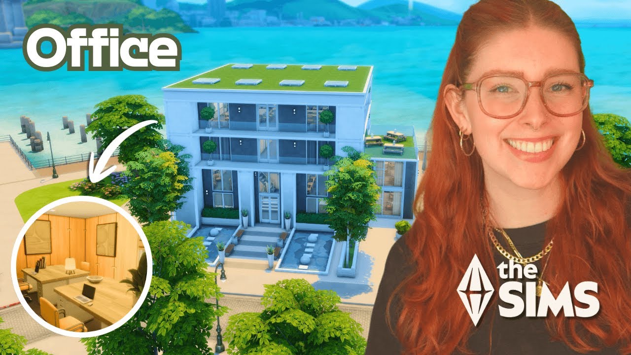 Я построила ФУНКЦИОНАЛЬНЫЙ офис для своих симов — скоростное строительство в Sims 4 с озвучкой.