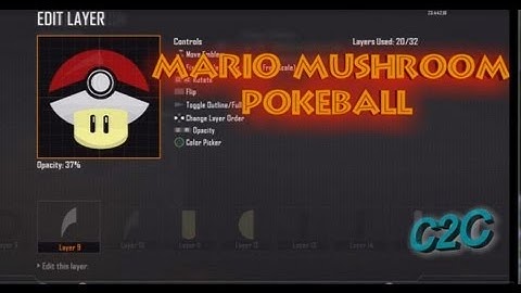 Black Ops 2 Emblem Tutorial - Mario Mushroom (PokeBall Style)!!