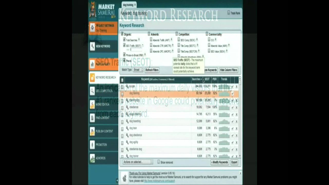 Keyword Research to find the high traffic keywords