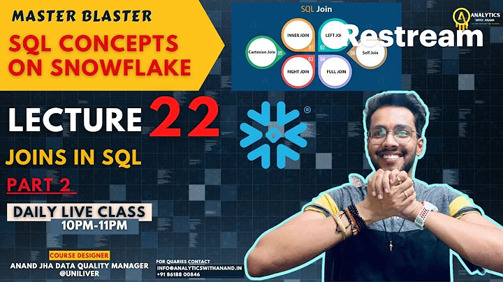 LECTURE 22 | JOINS | SQL | PART-2 | LEFT OUTER JOIN | 10PM | LIVE CLASS | 11 PM | DATA ANALYTICS |