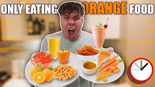 I Only Ate ORANGE FOOD for 24 HOURS challenge!! **IMPOSSIBLE**