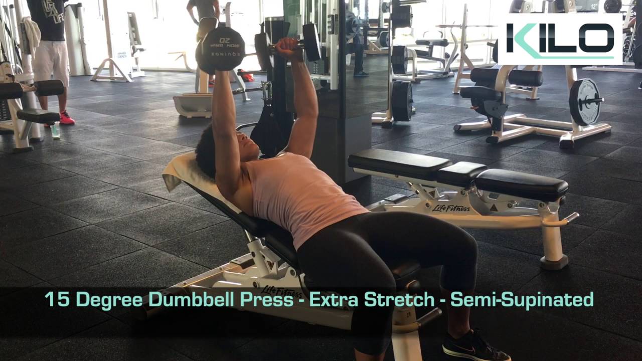 15 Degree Dumbbell Press Extra Stretch Semi Supinated Youtube