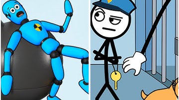 Ragdoll Games - Kick & Break vs Thief Puzzle  - Mobile All Levels Gameplay Walkthrough Part 1